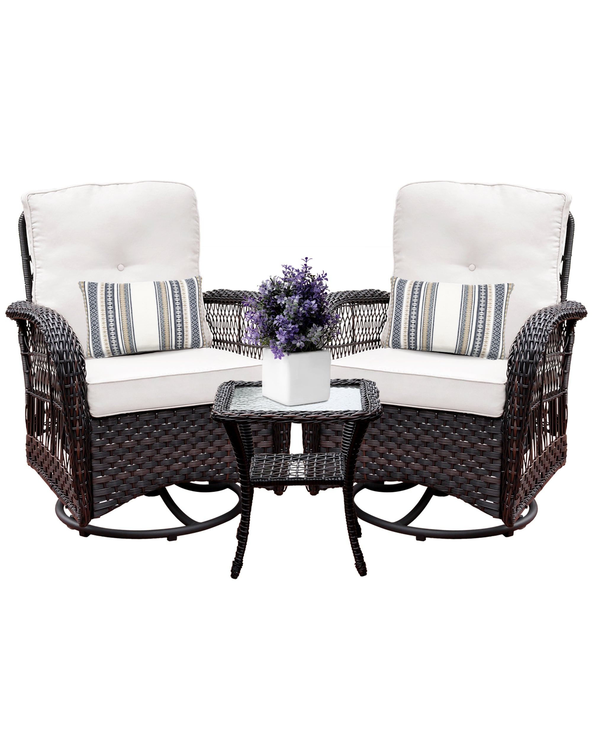 Swivel patio chairs online with cushions