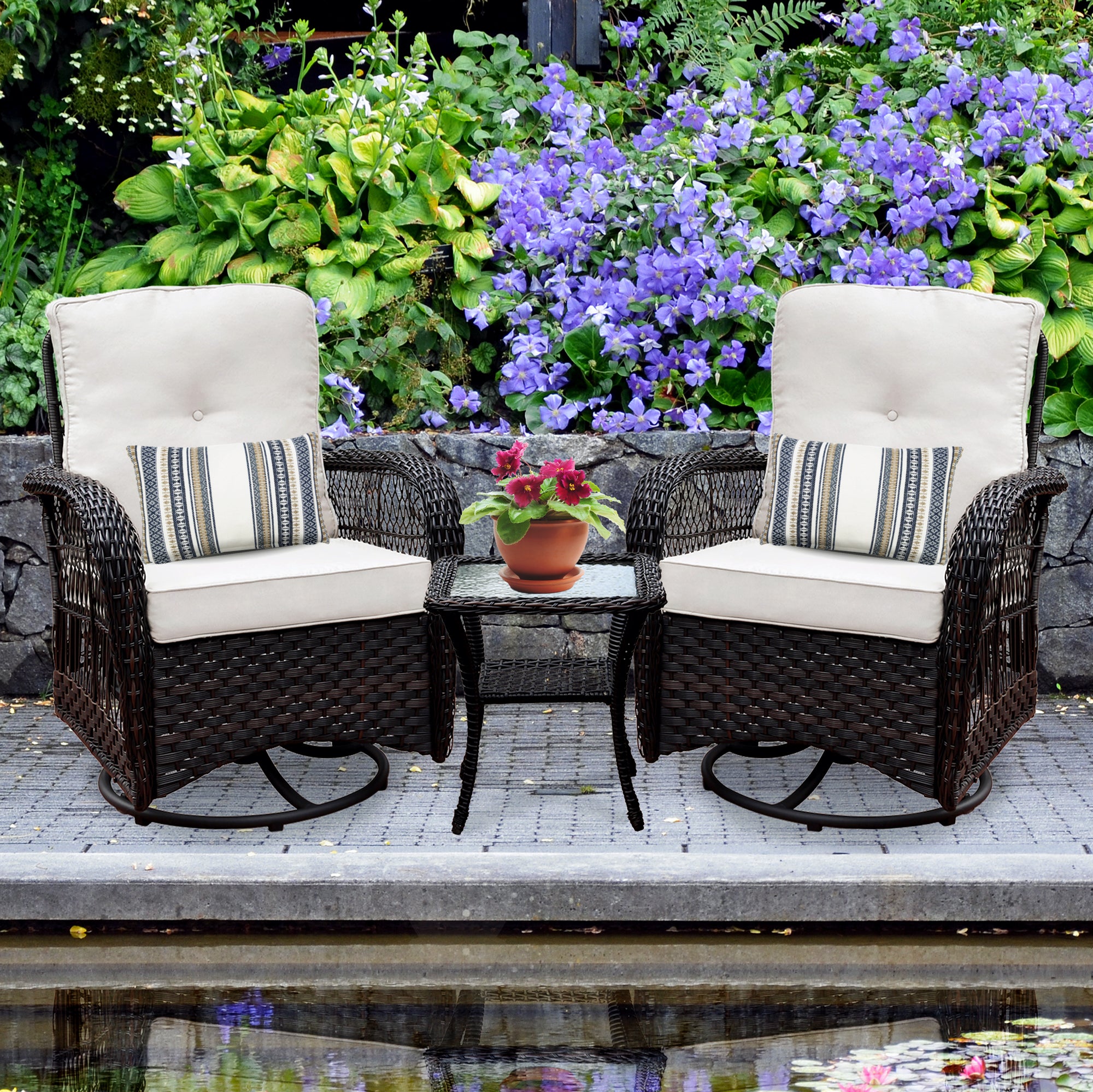 Wicker patio 2024 rockers